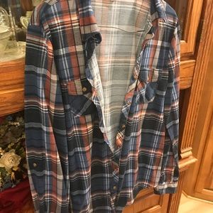 🍊orange and blue Passport flannel shirt 💙